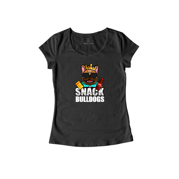 SNACK BULLDOGS - Damen Shirt schwarz