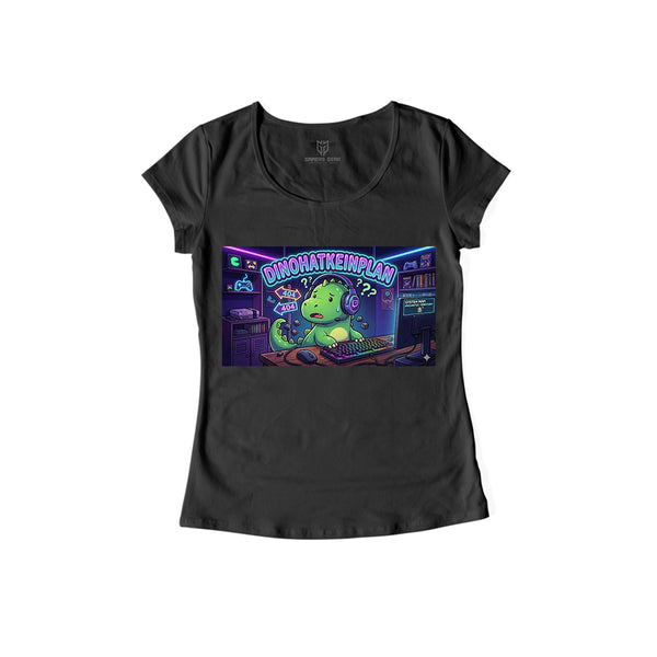 Dino- Damen Shirt schwarz