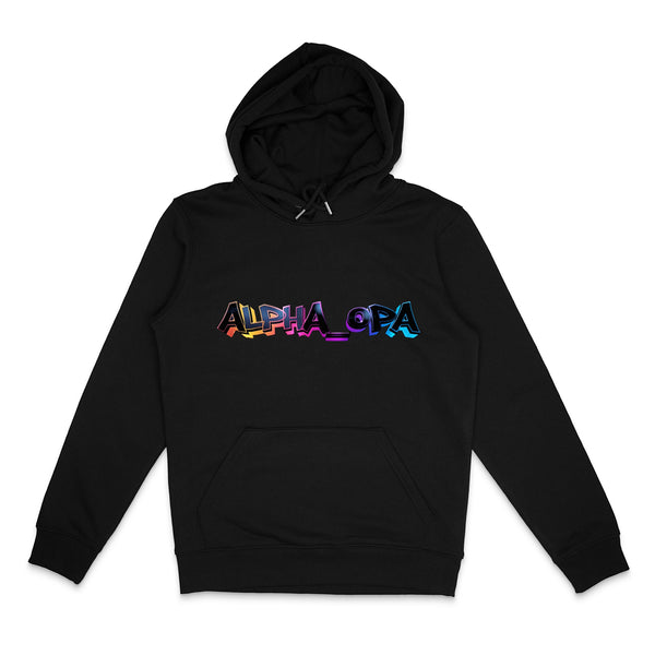 Alpha_Merch Font - Hoodie schwarz