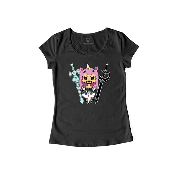 Unicorn - Damen Shirt schwarz