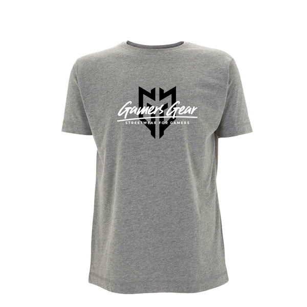 GamersGear T-Shirt "GG Script" grau meliert