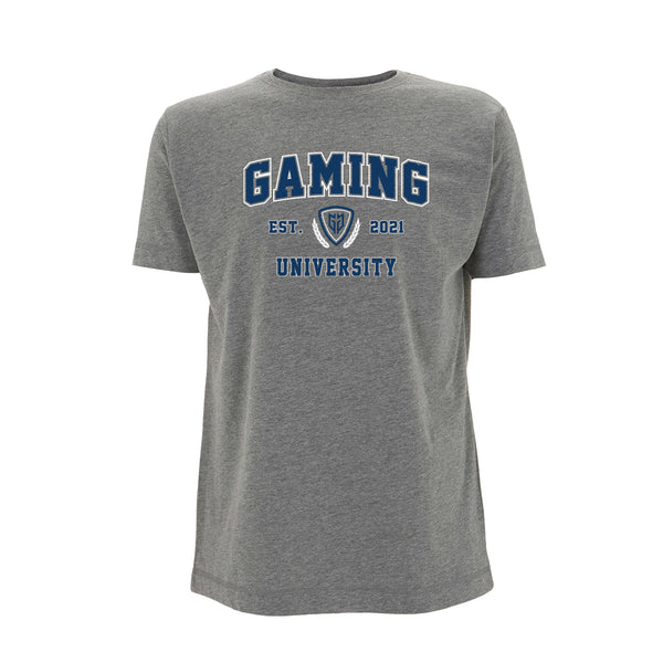 GamersGear T-Shirt "Gaming University" grau-meliert
