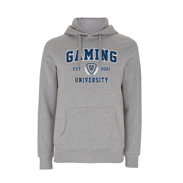 GamersGear Hoodie "Gaming University" grau-meliert